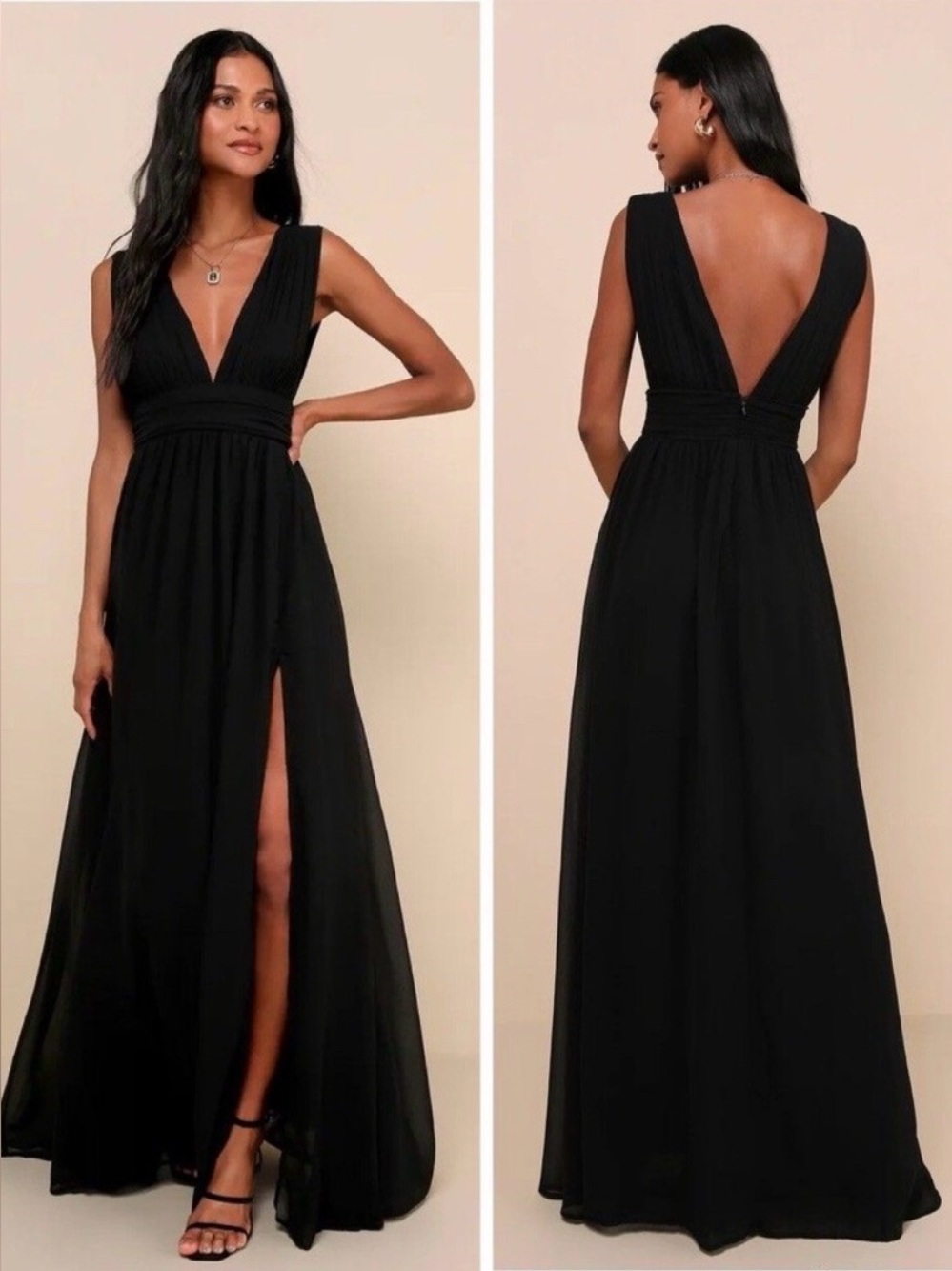 LULUS Heavenly Hues Black Maxi Dress